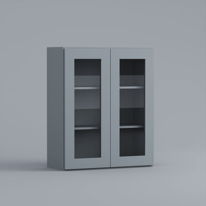 glass door shaker wall cabinet grey 3030