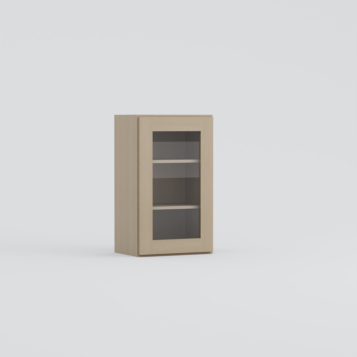 glass door shaker wall cabinet natural wood 1830