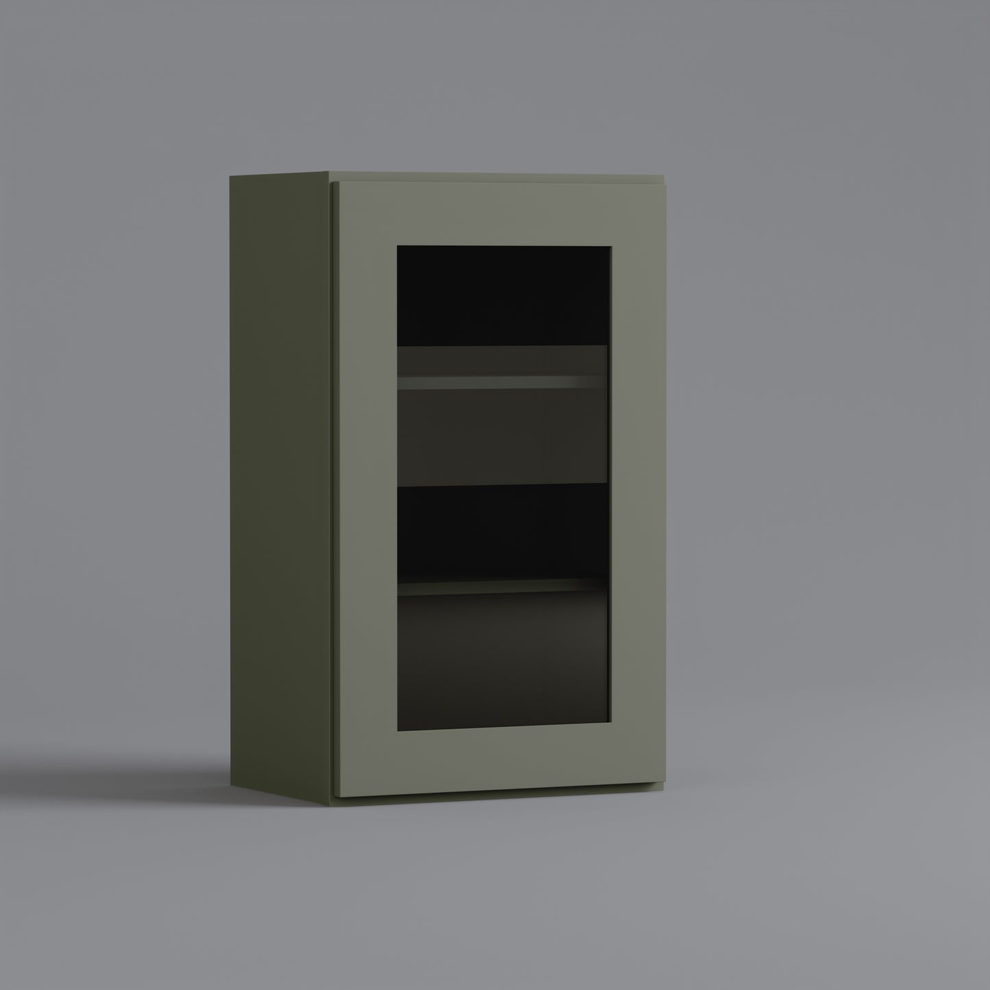 glass door shaker wall cabinet sage green 1830