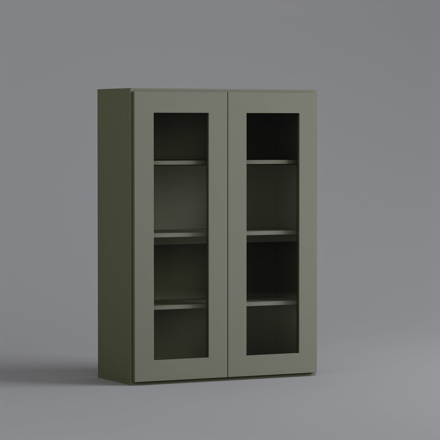glass door shaker wall cabinet 2748 sage green