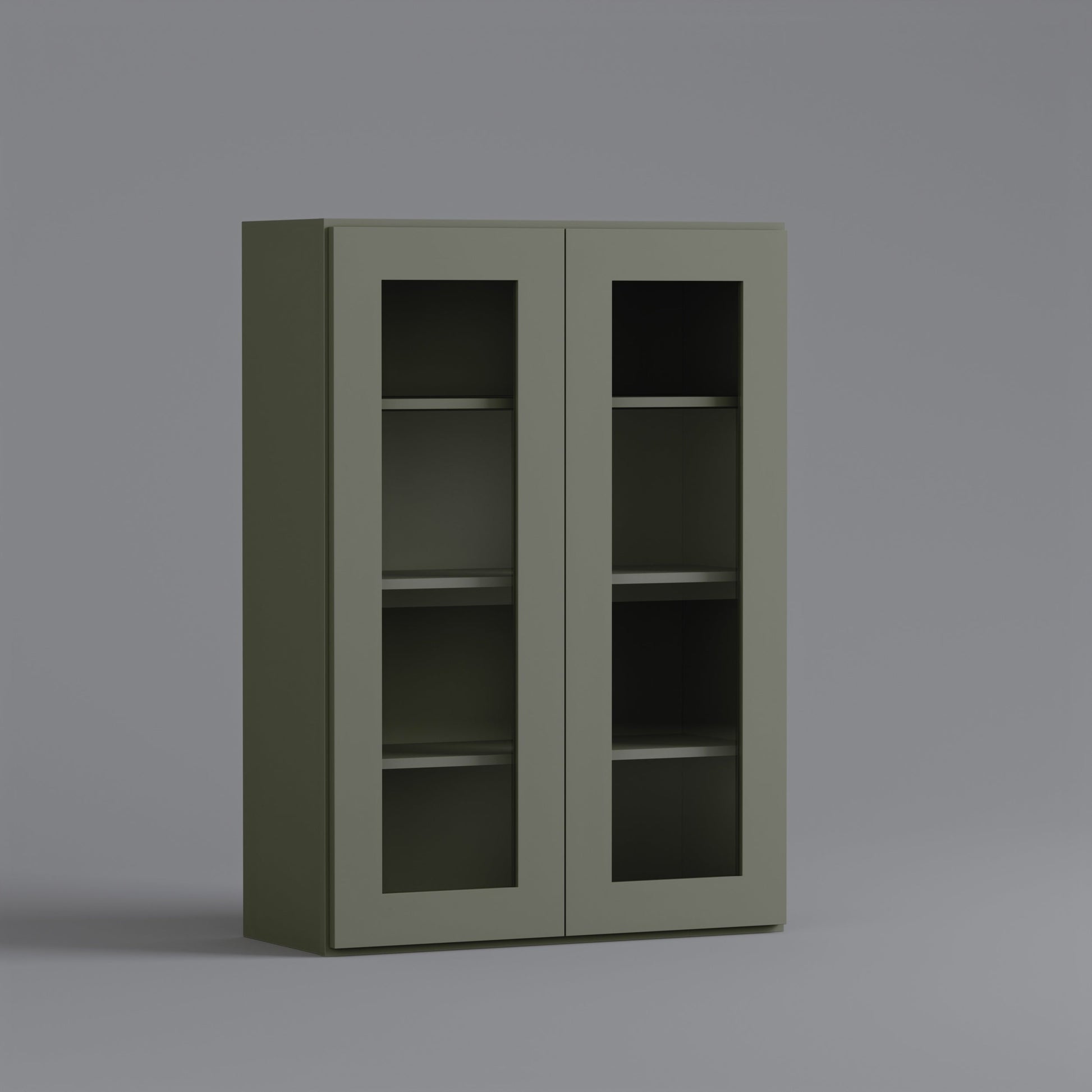 glass door shaker wall cabinet 2748 sage green