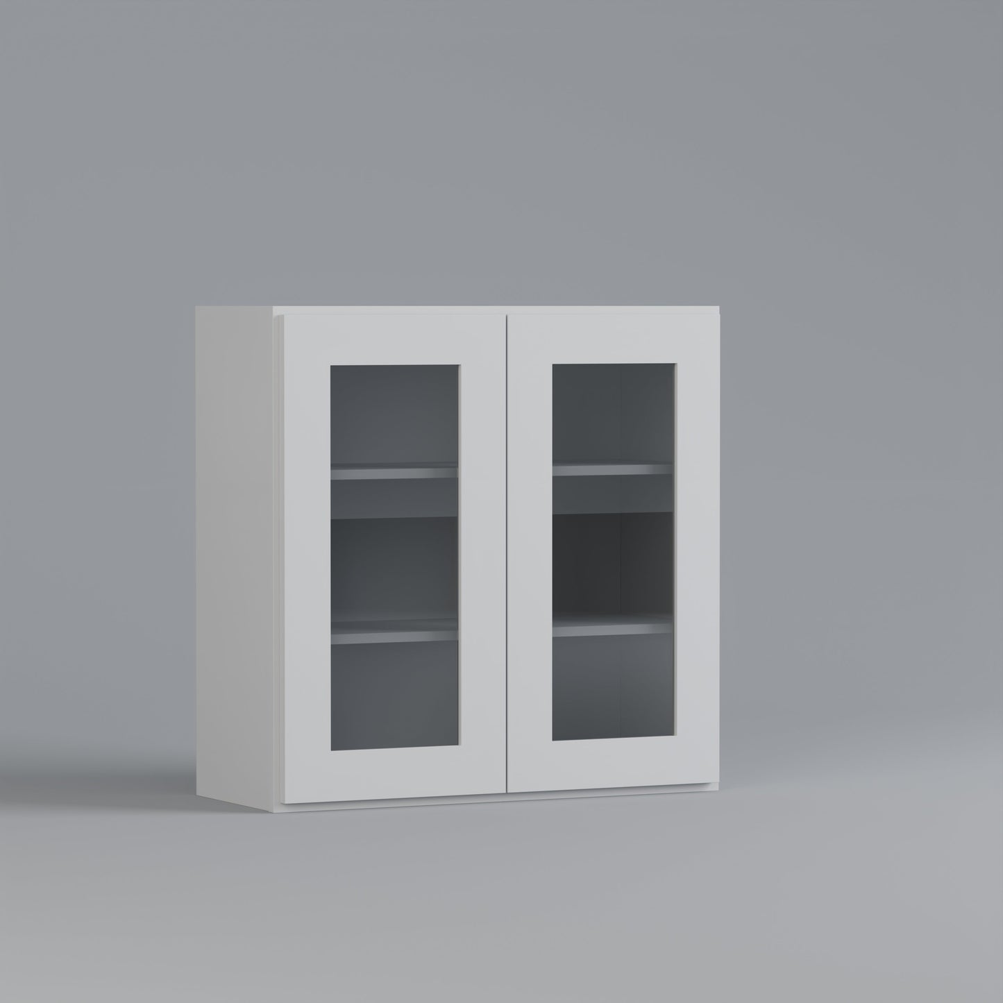 glass door shaker wall cabinet white 3030