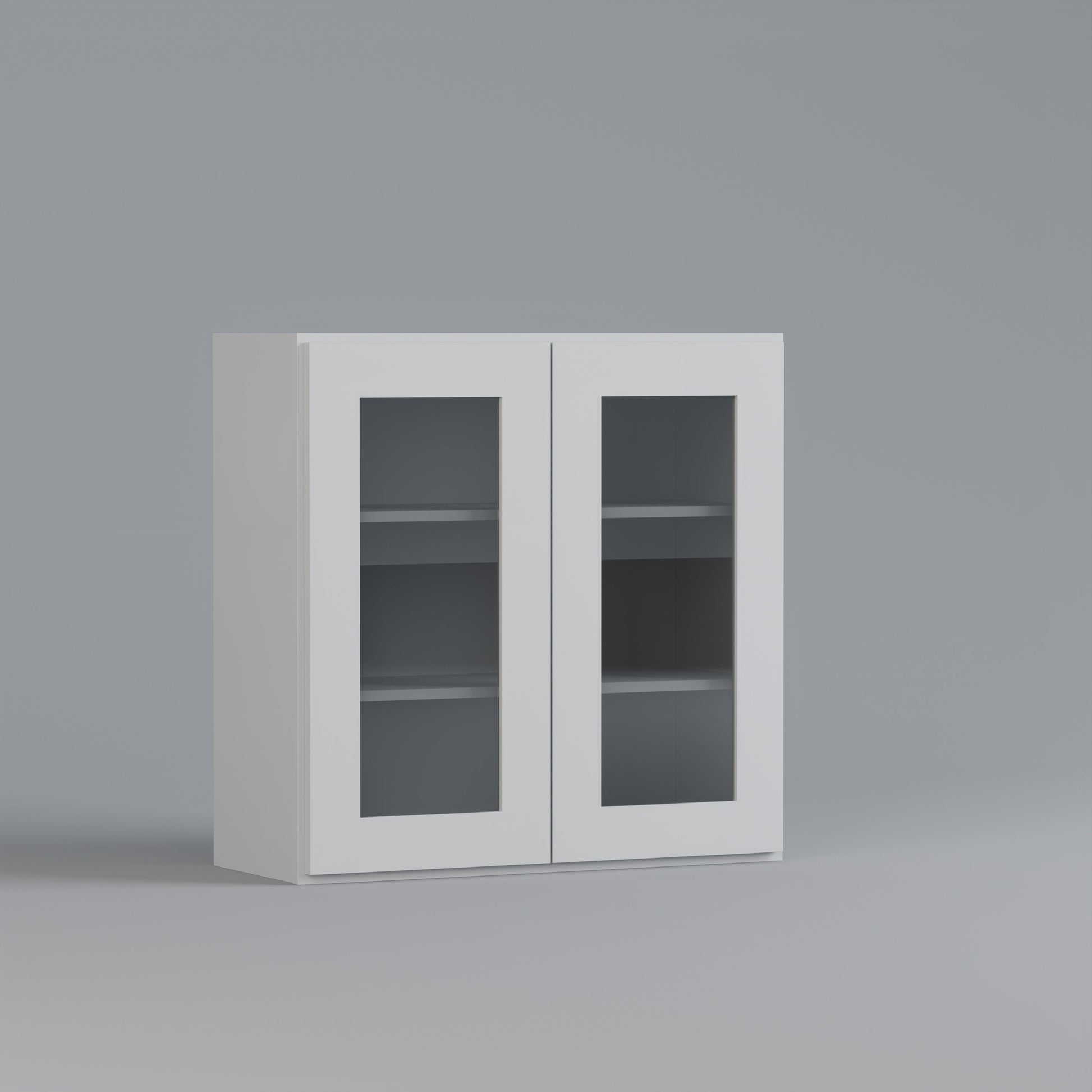 glass door shaker wall cabinet white 3030