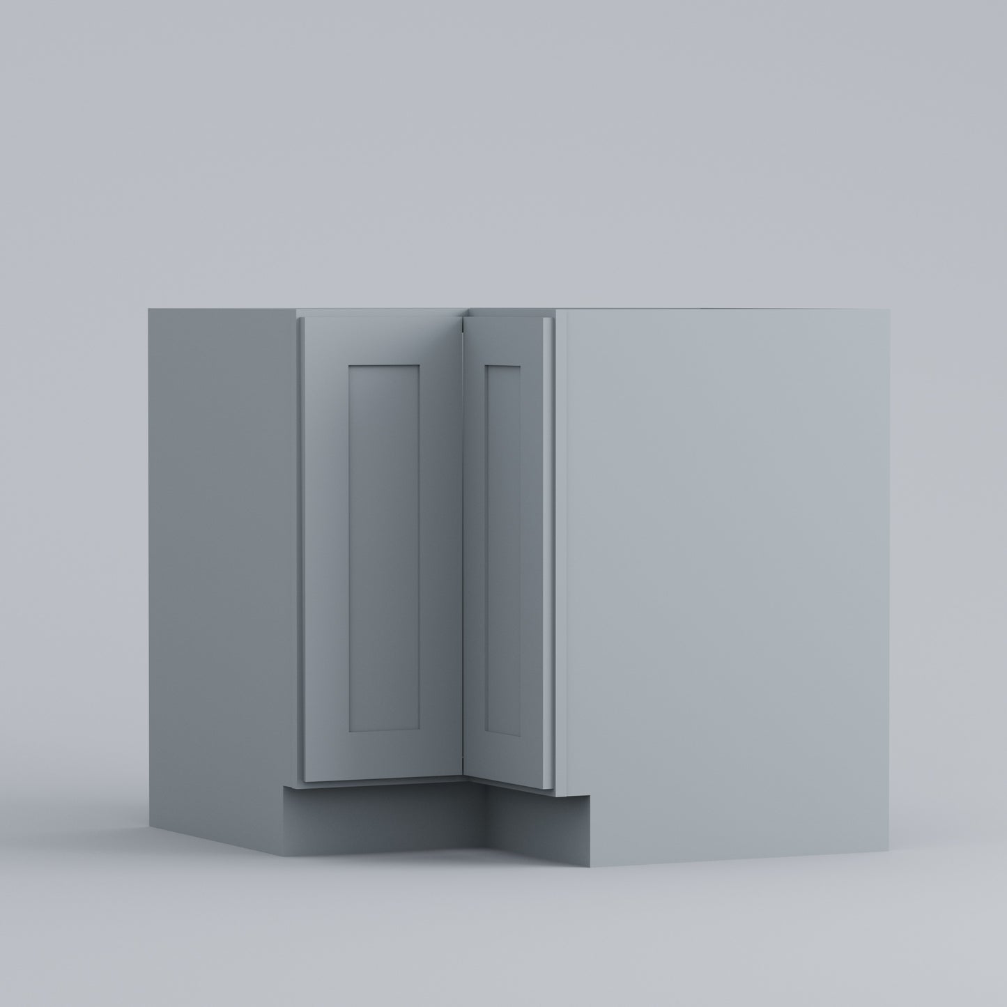 lazy Susan easy reach base corner shaker cabinet grey