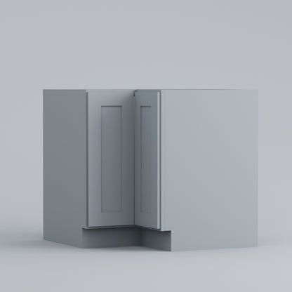 lazy Susan easy reach base corner shaker cabinet grey