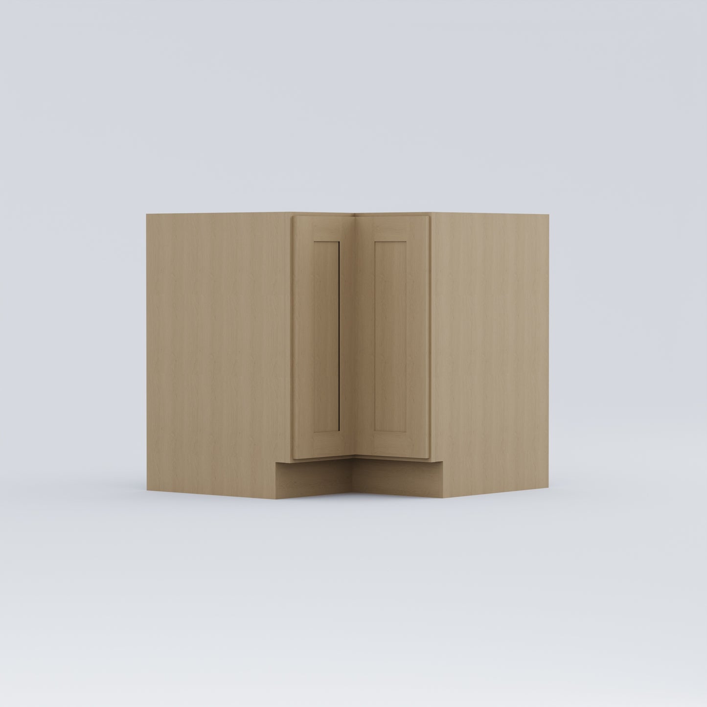 lazy Susan easy reach base corner shaker cabinet natural wood