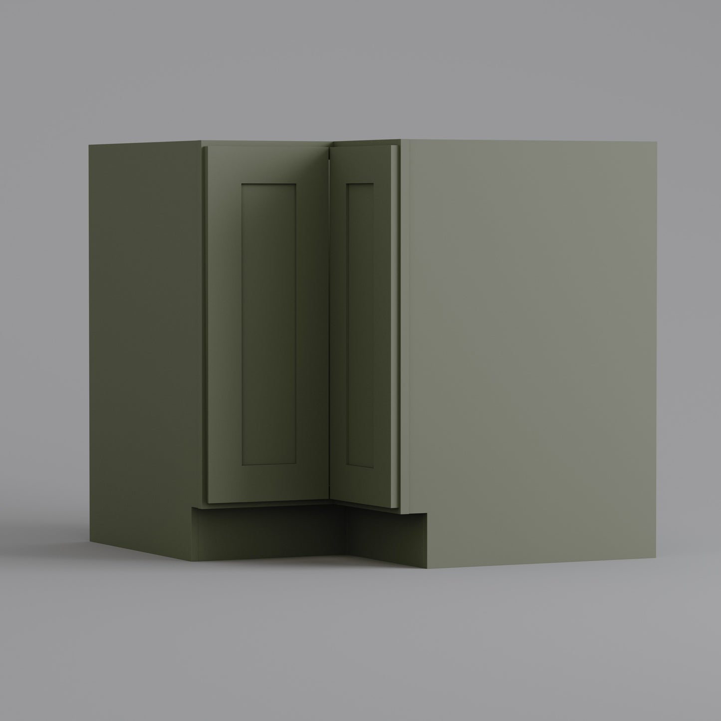 lazy Susan easy reach base corner shaker cabinet sage green