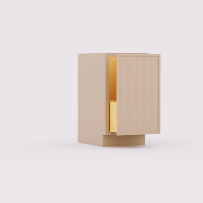 trash can waste basket drawer base with drawers slim frame shaker cabinet rift cut white oak