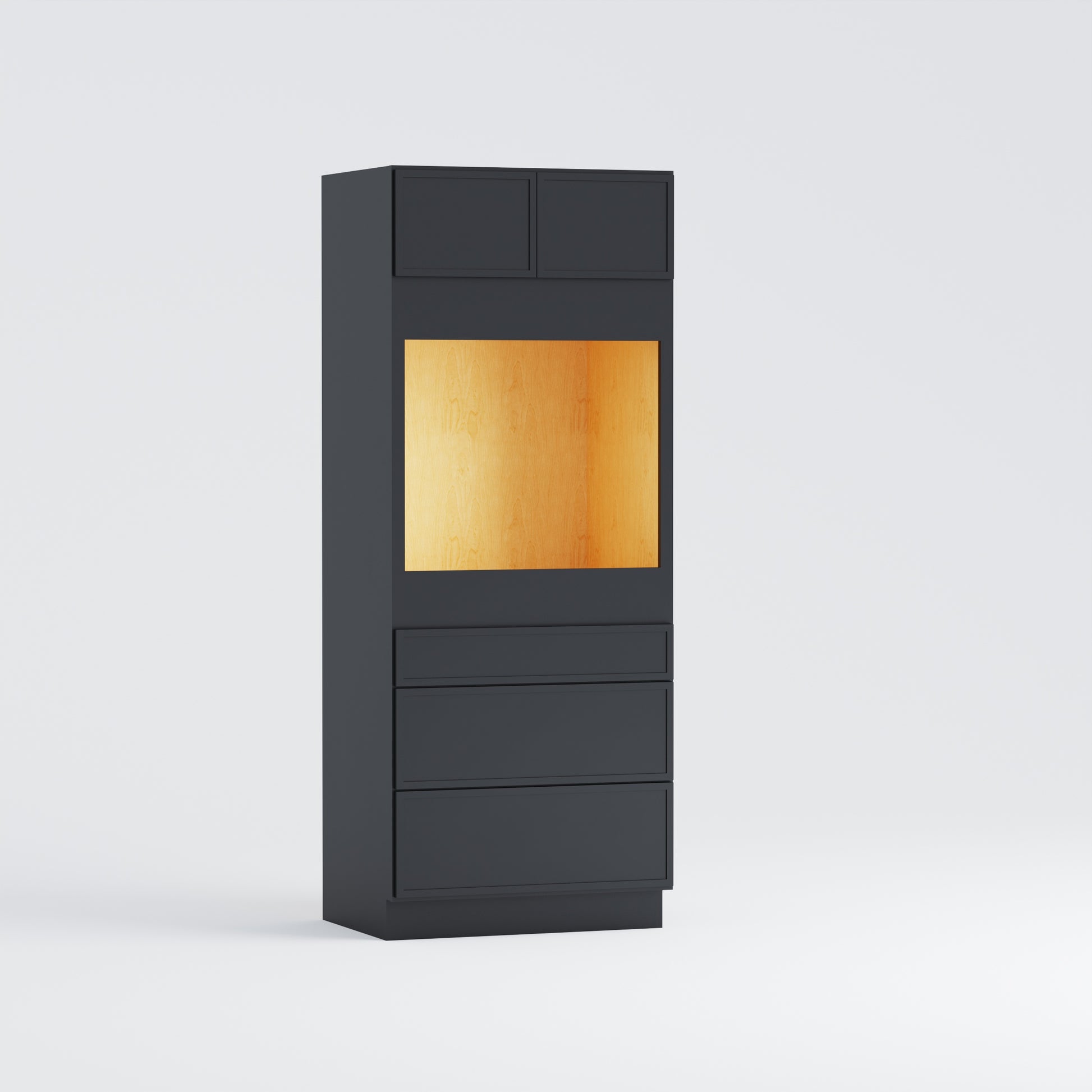 oven tall utility pantry drawer base slim frame shaker cabinet black