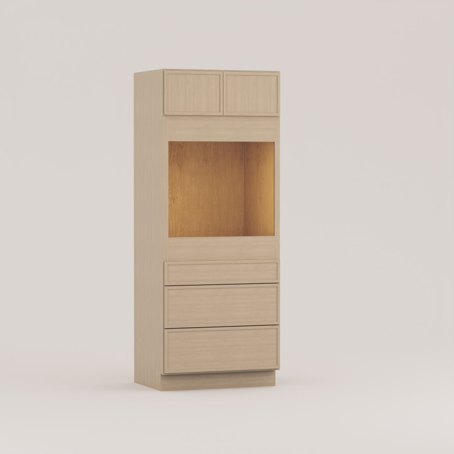 oven tall utility pantry drawer base slim frame shaker cabinet rift cut white oak