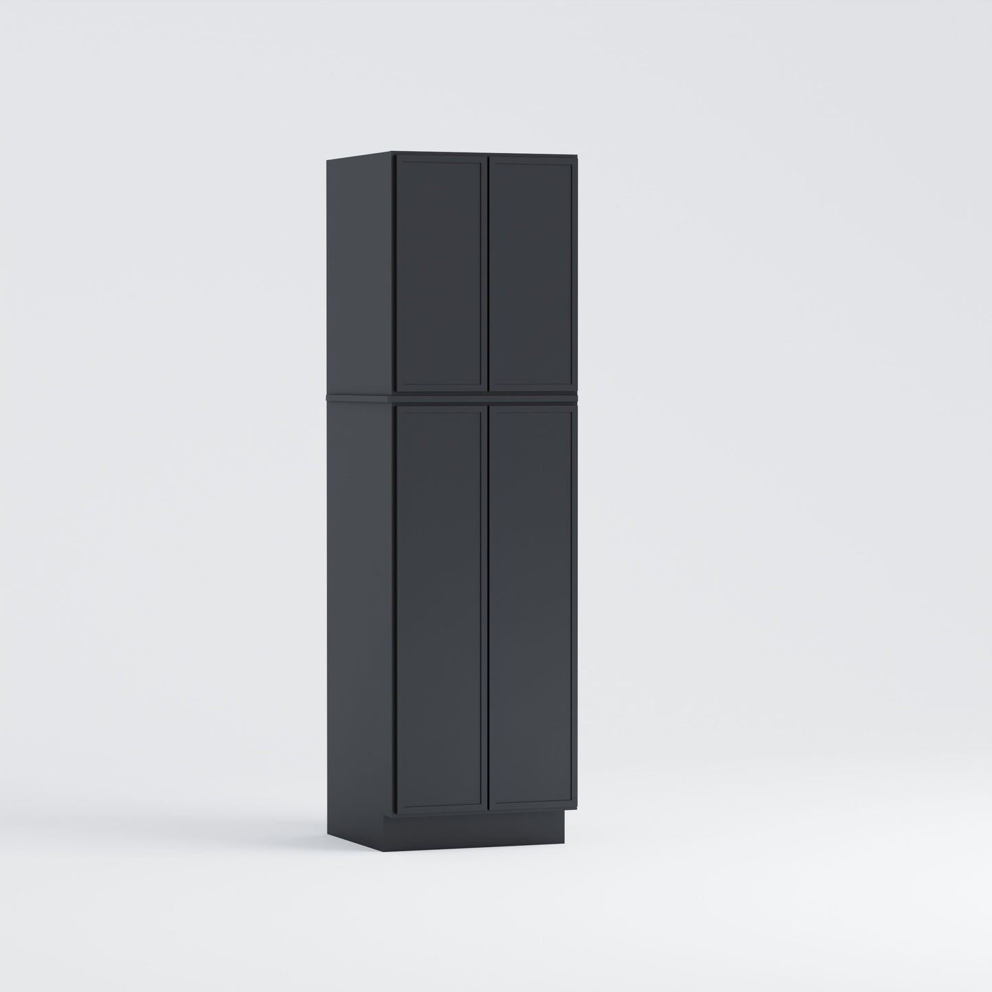pantry utility tall cabinet slim frame shaker black