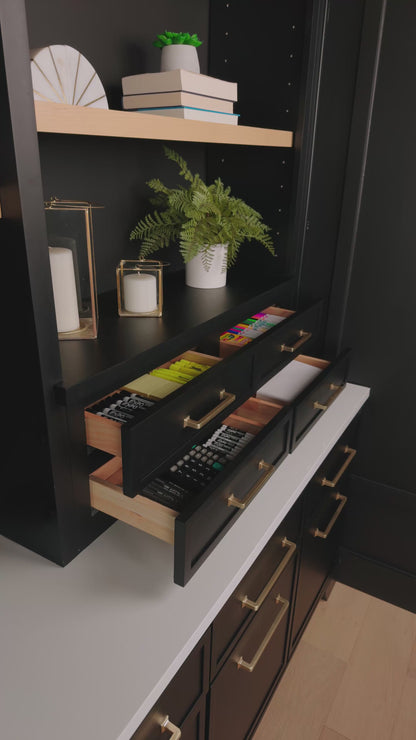 Slim Frame Shaker Countertop Two Drawer Cabinet 12" H