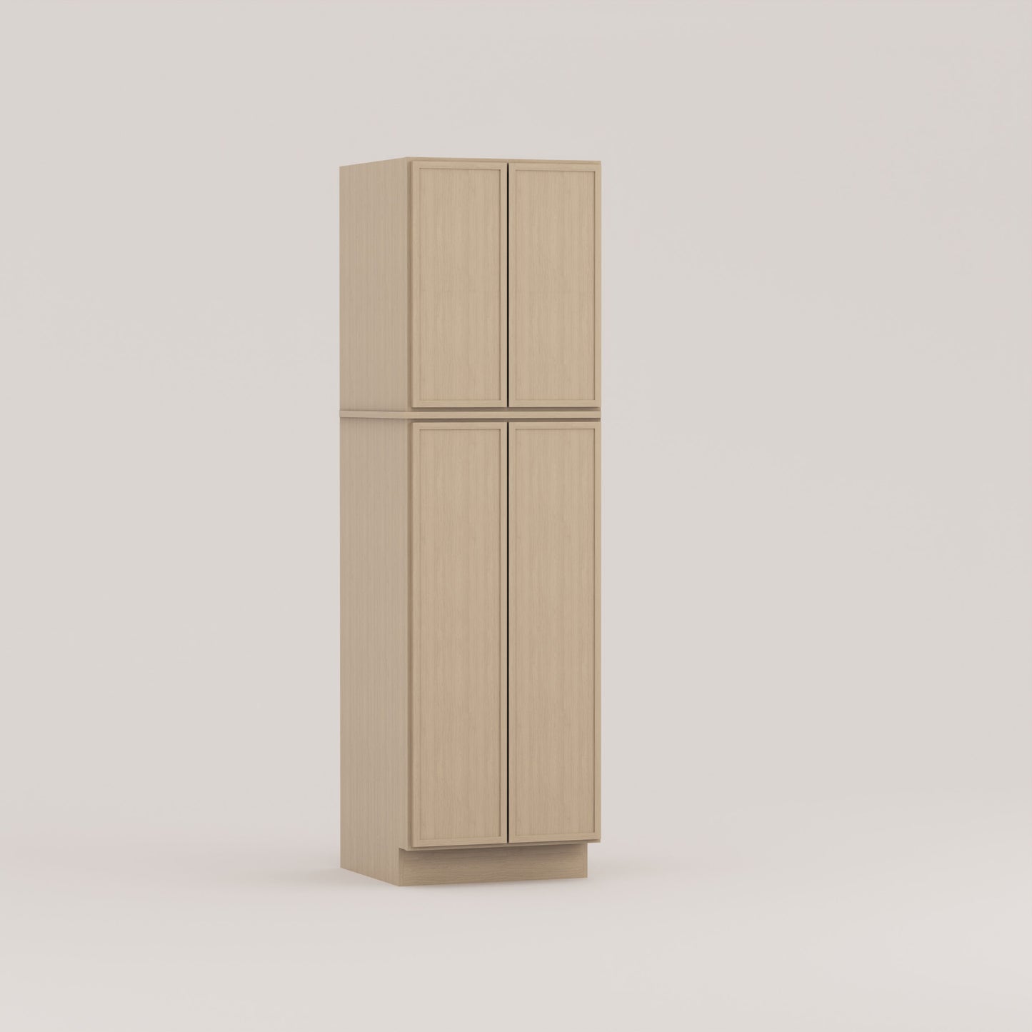 rift cut white oak pantry utility tall cabinet slim frame shaker 