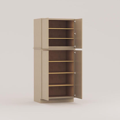 rift cut white oak pantry utility tall cabinet slim frame shaker 