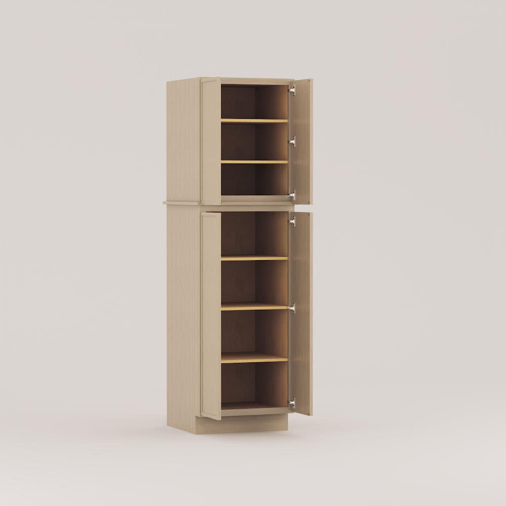 rift cut white oak pantry utility tall cabinet slim frame shaker 