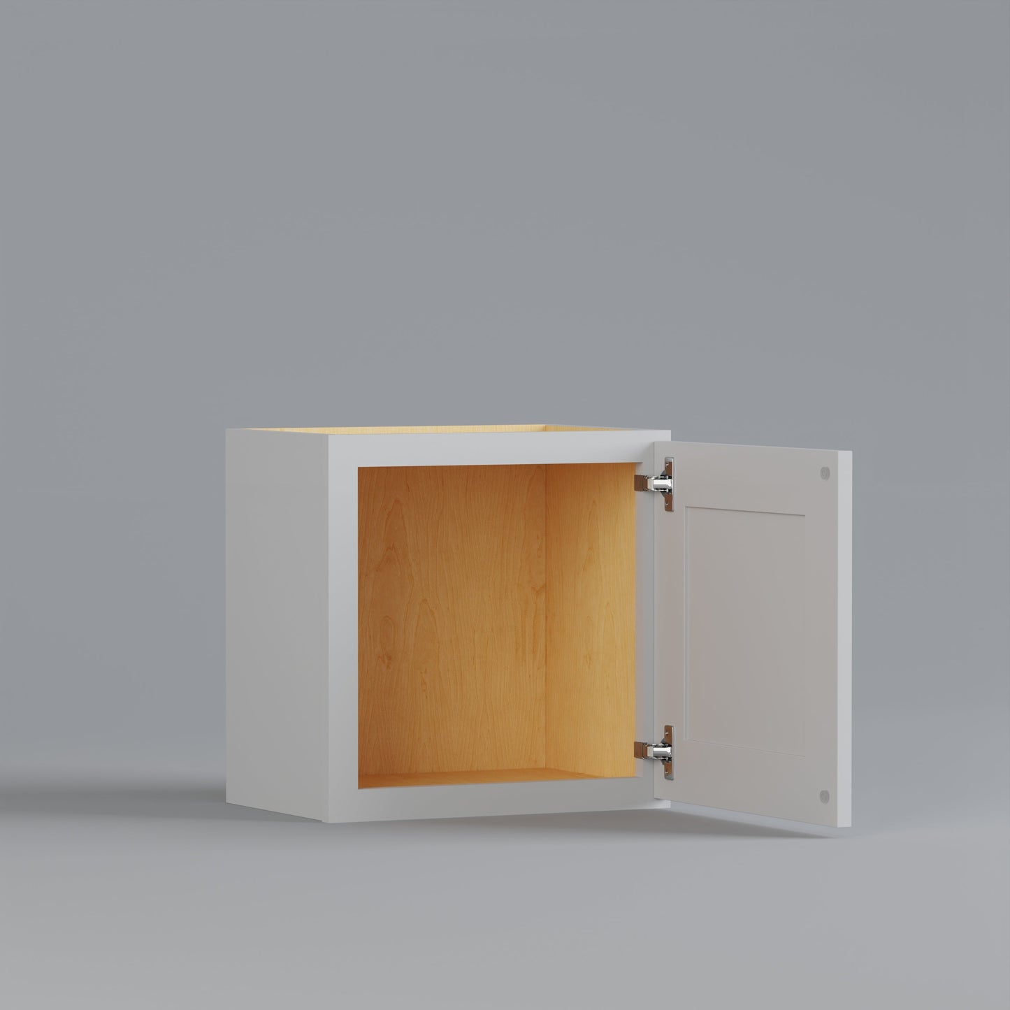 shaker wall cabinet 1818 white open