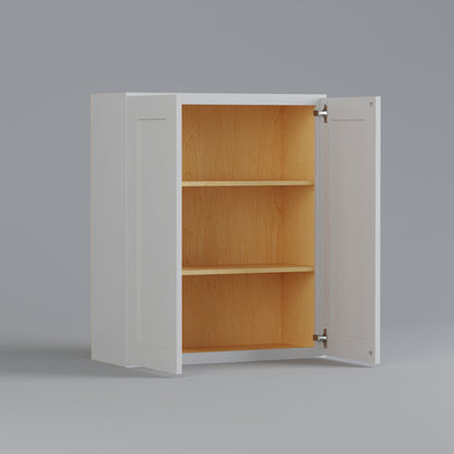 shaker wall cabinet 3036 white open