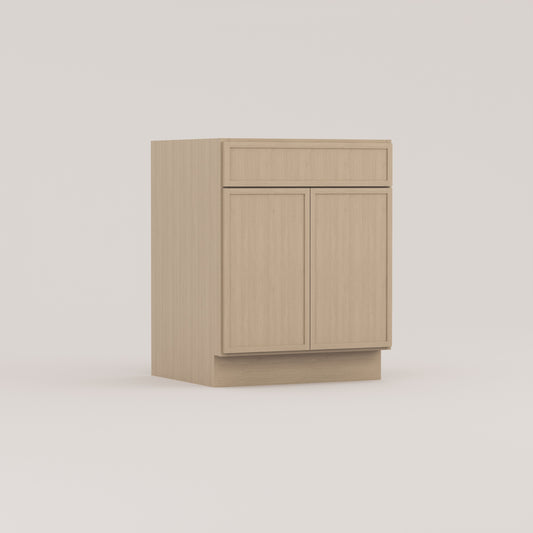 sink drawer base slim frame shaker cabinet rift cut white oak
