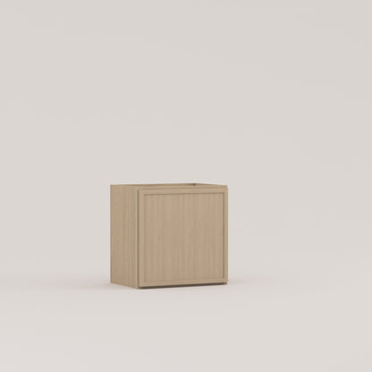 slim frame shaker wall cabinet rift cut white oak