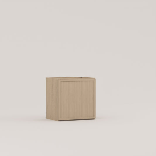slim frame shaker wall cabinet rift cut white oak