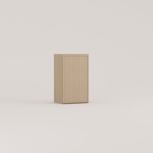 slim frame shaker wall cabinet rift cut white oak