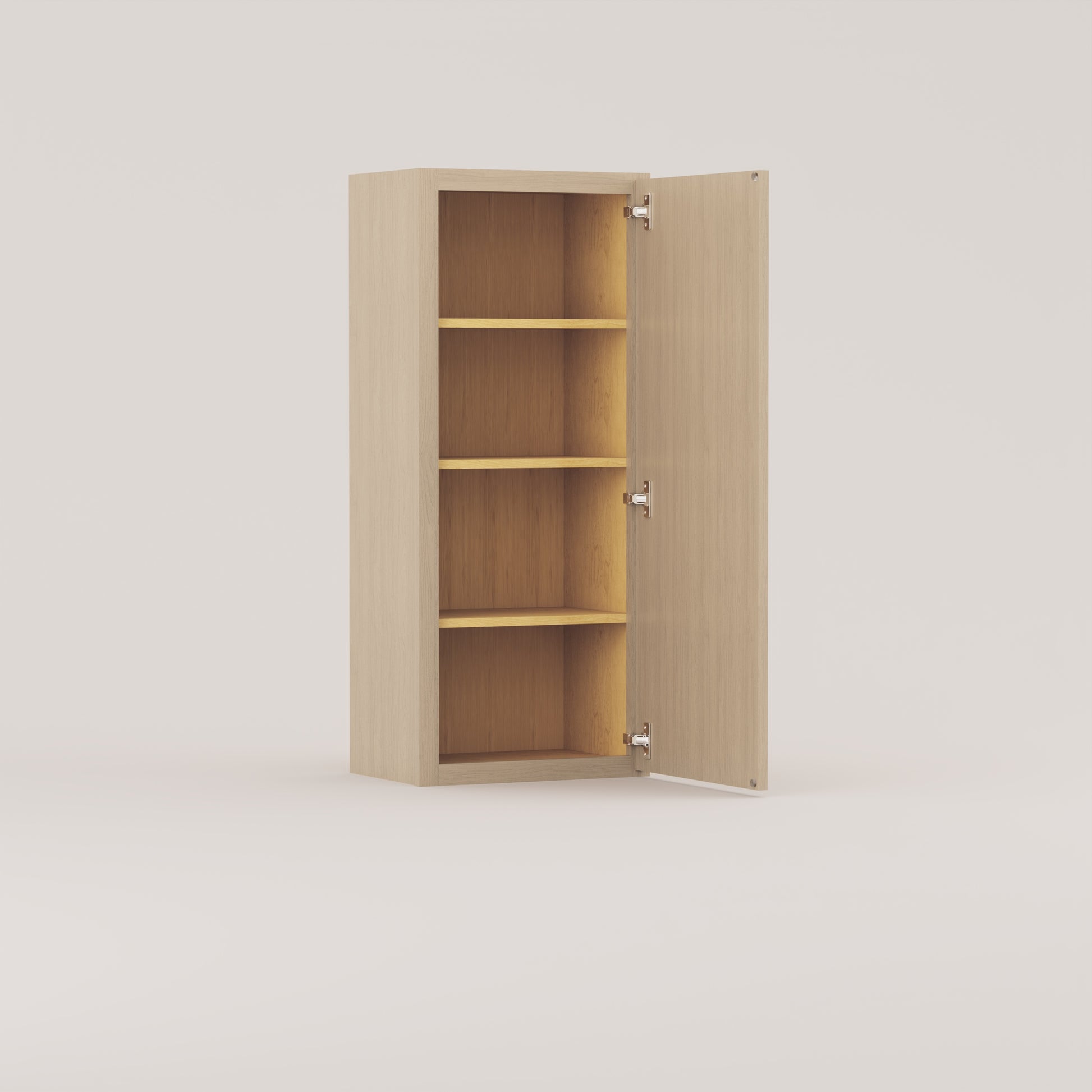 slim frame shaker wall cabinet rift cut white oak