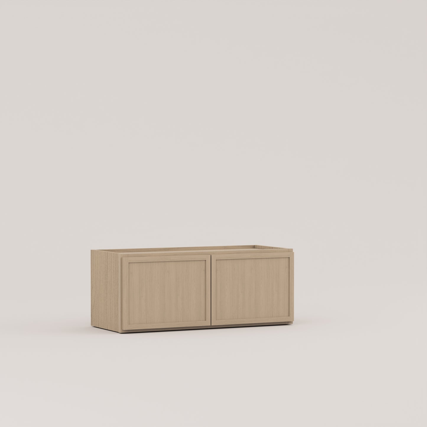 slim frame shaker wall cabinet rift cut white oak