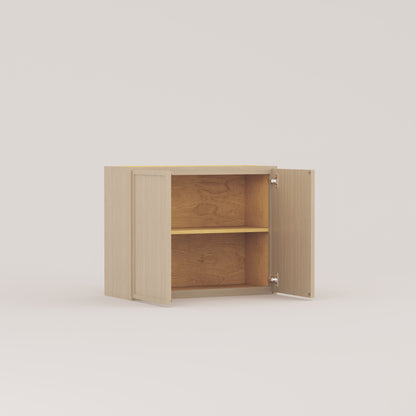 slim frame shaker wall cabinet rift cut white oak 3024