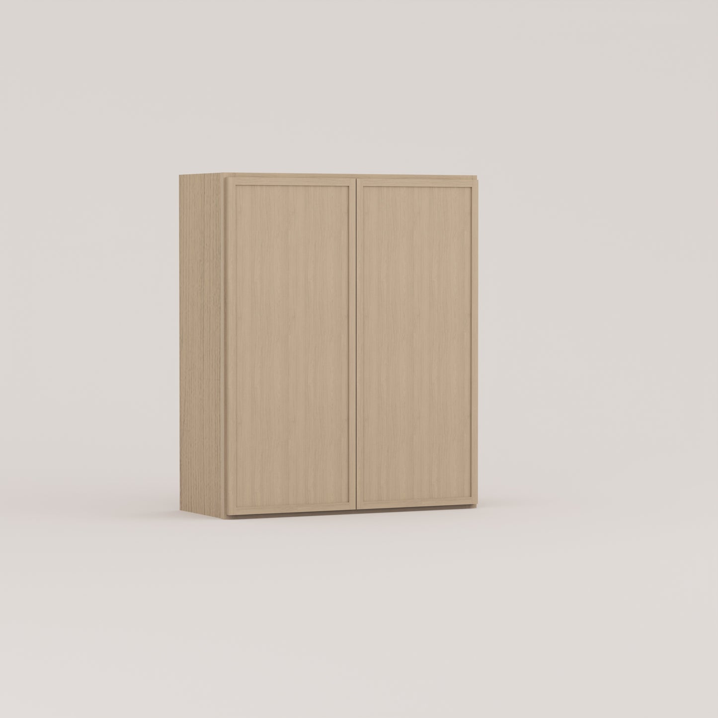 slim frame shaker wall cabinet rift cut white oak
