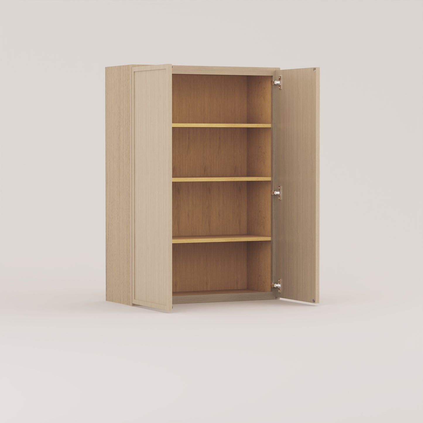 slim frame shaker wall cabinet rift cut white oak