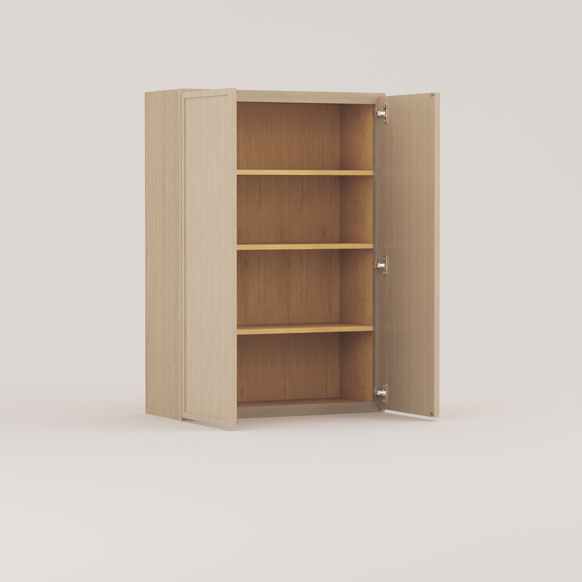 slim frame shaker wall cabinet rift cut white oak