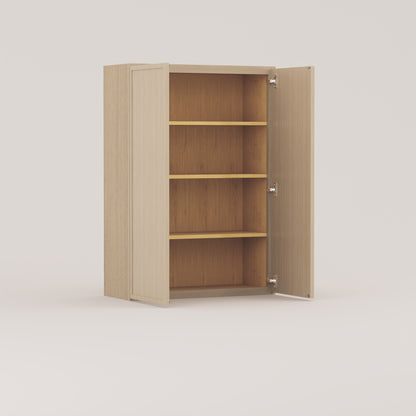 slim frame shaker wall cabinet rift cut white oak