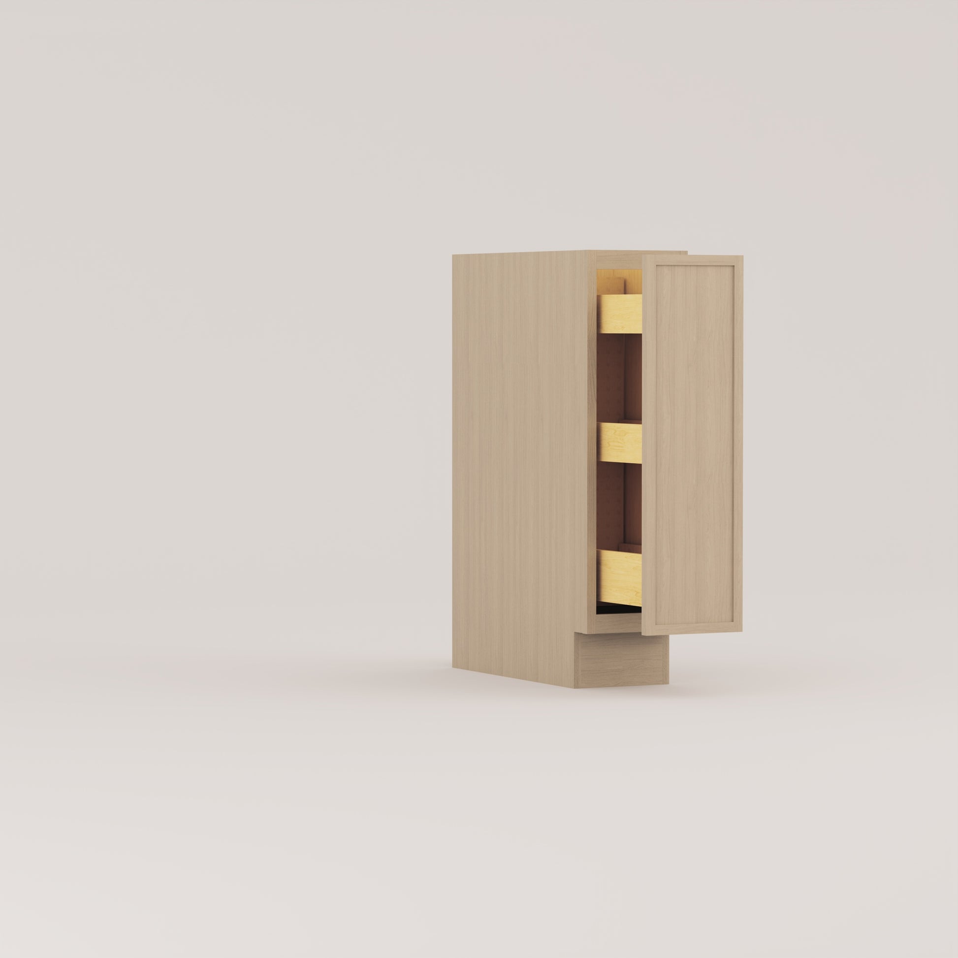spice rack pull drawer base slim frame shaker cabinet rift cut white oak