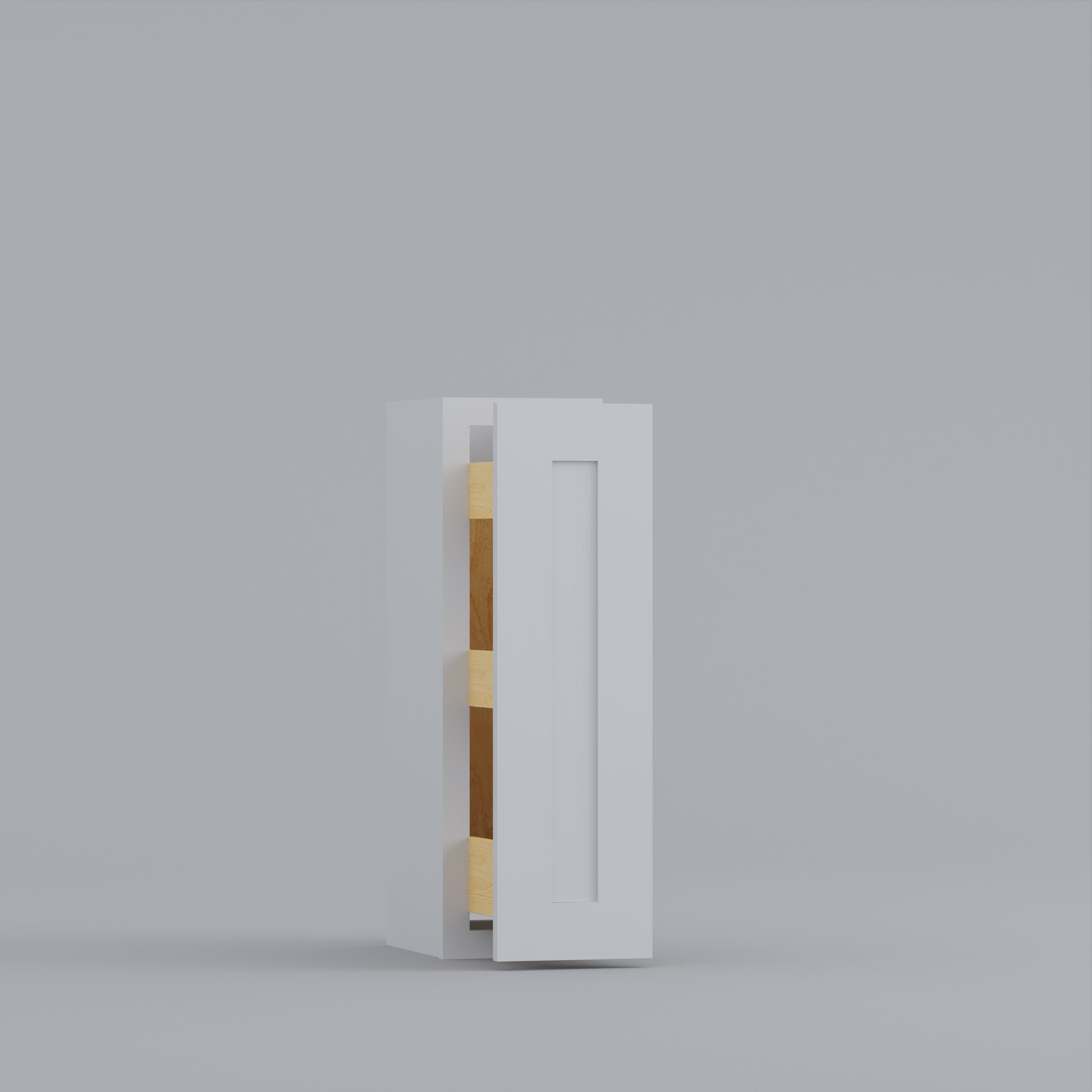 spice rack pull drawer shaker wall cabinet white open
