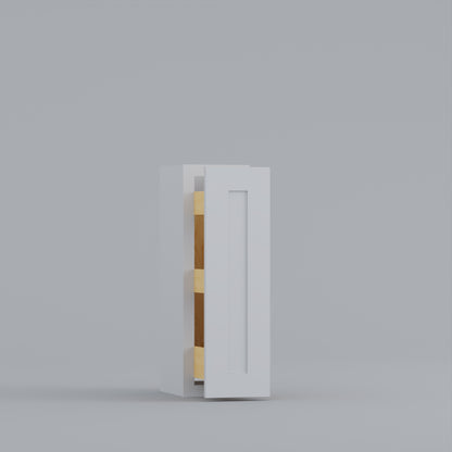 spice rack pull drawer shaker wall cabinet white open