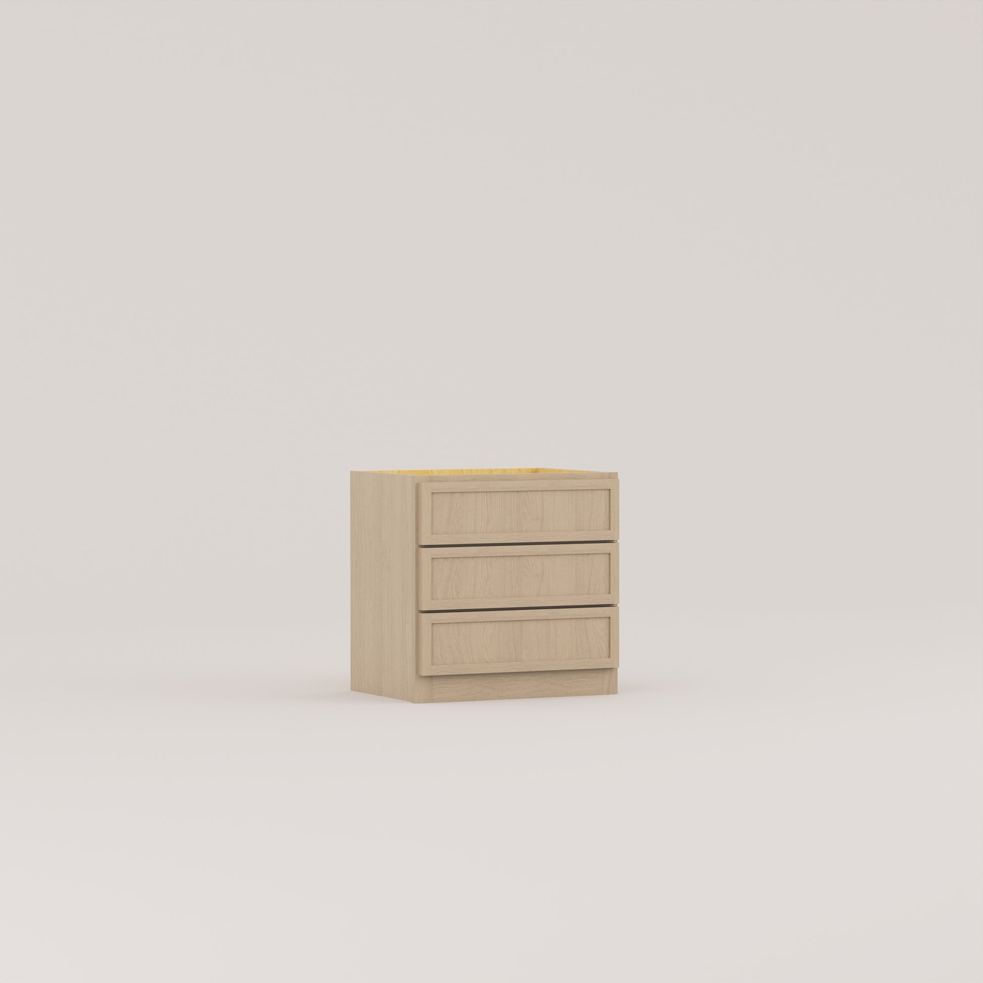 counter top slim frame shaker cabinet rift cut white oak