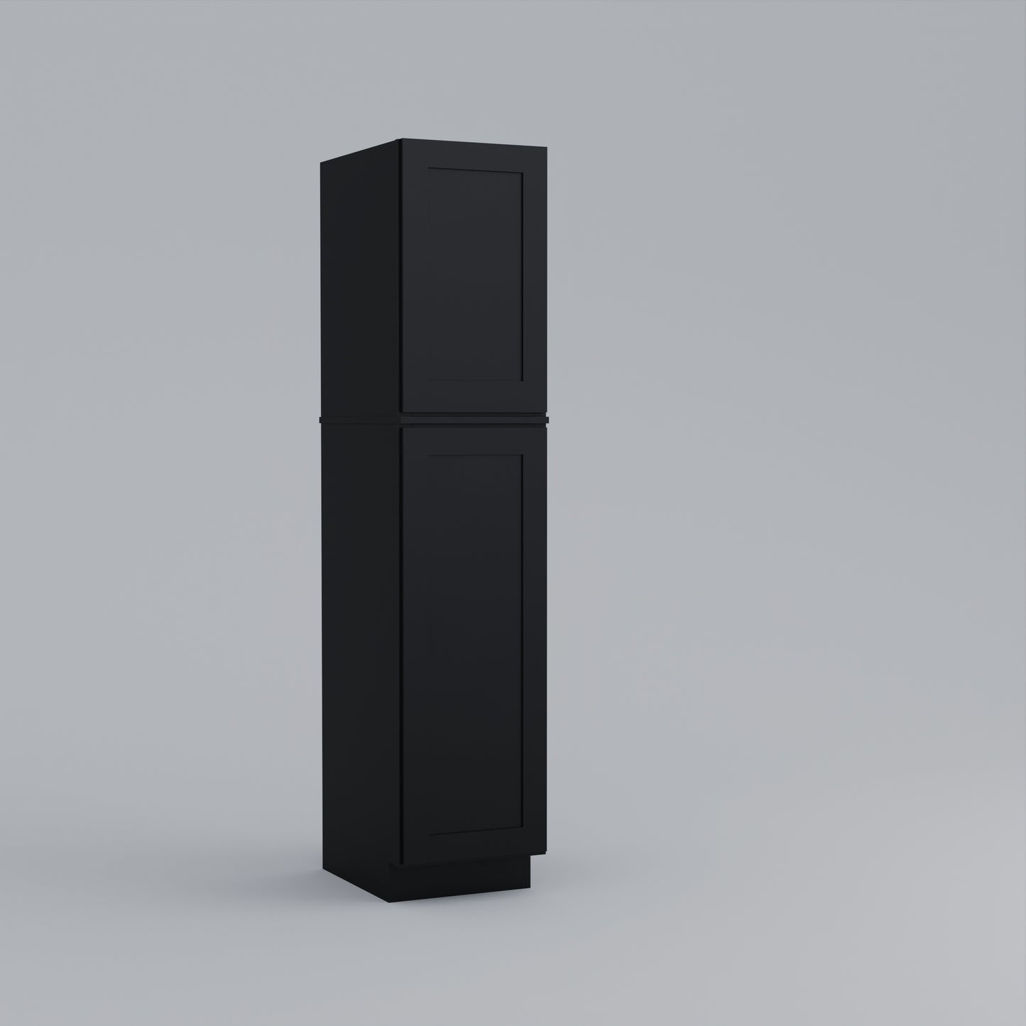 two piece utility pantry tall shaker cabinet black 18