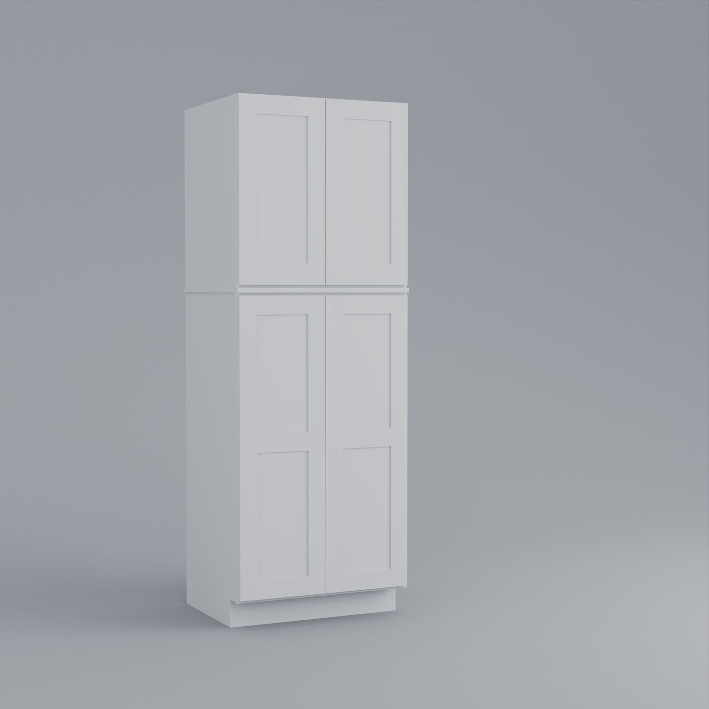 two piece utility pantry tall shaker cabinet white 30