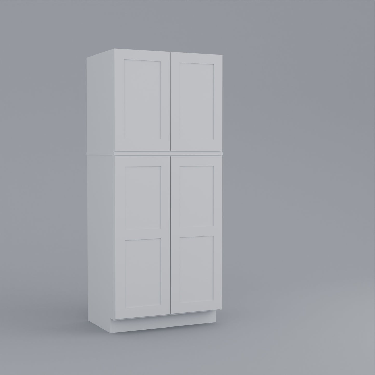 two piece utility pantry tall shaker cabinet white 36