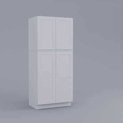 two piece utility pantry tall shaker cabinet white 36