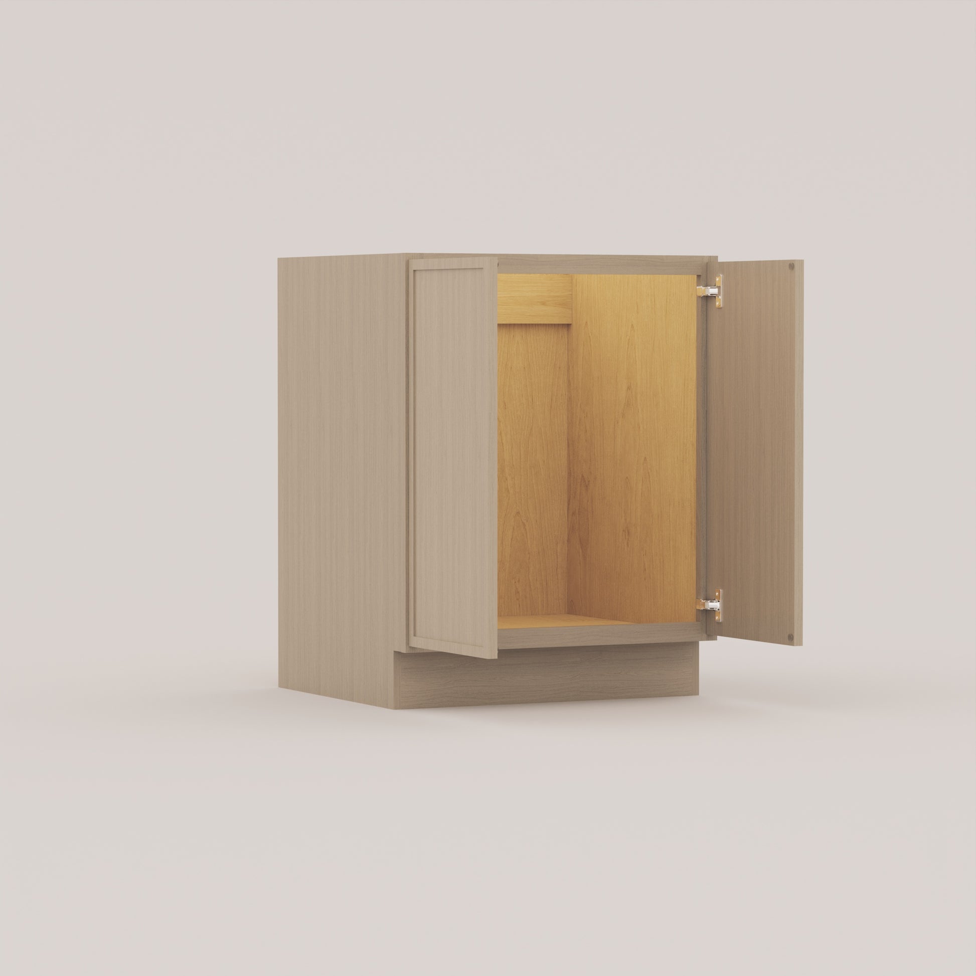 vanity sink base full height door slim frame shaker cabinet rift cut white oak