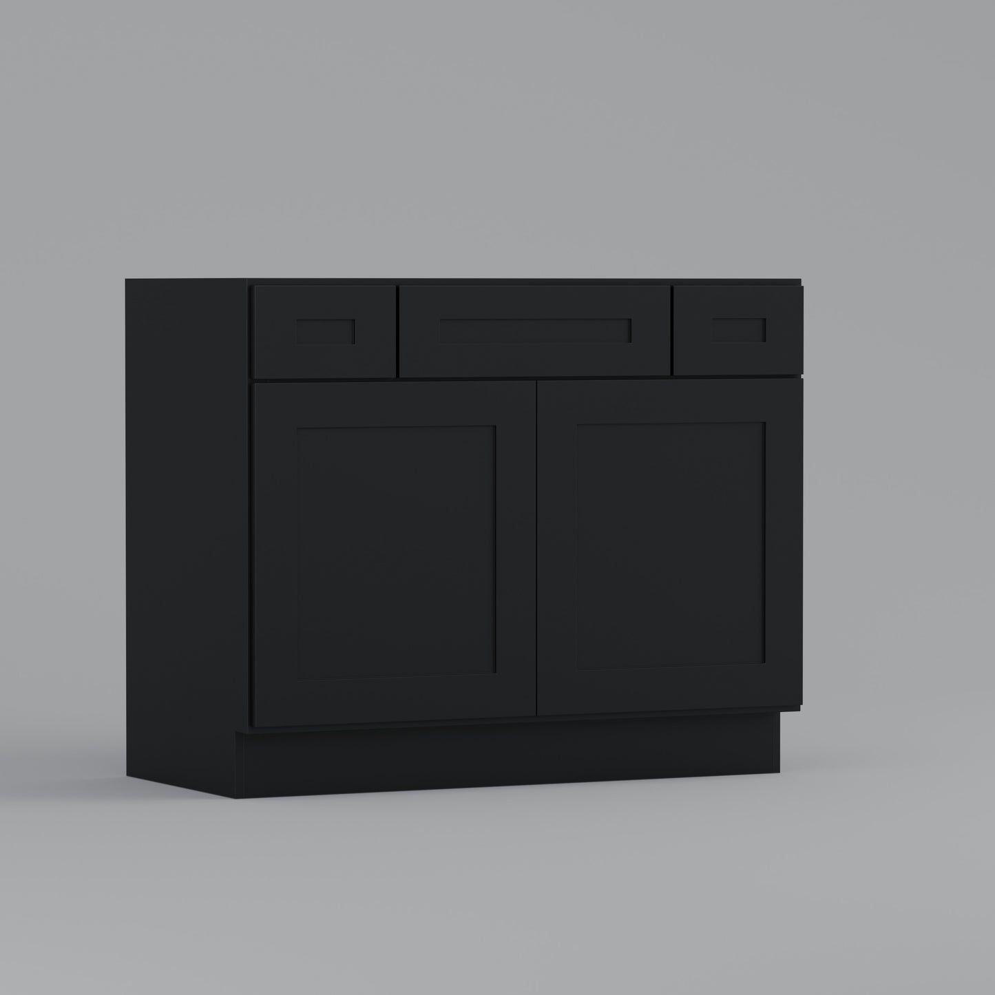  vanity sink base shaker cabinet with drawers black