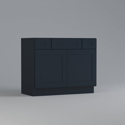  vanity sink base shaker cabinet with drawers blue