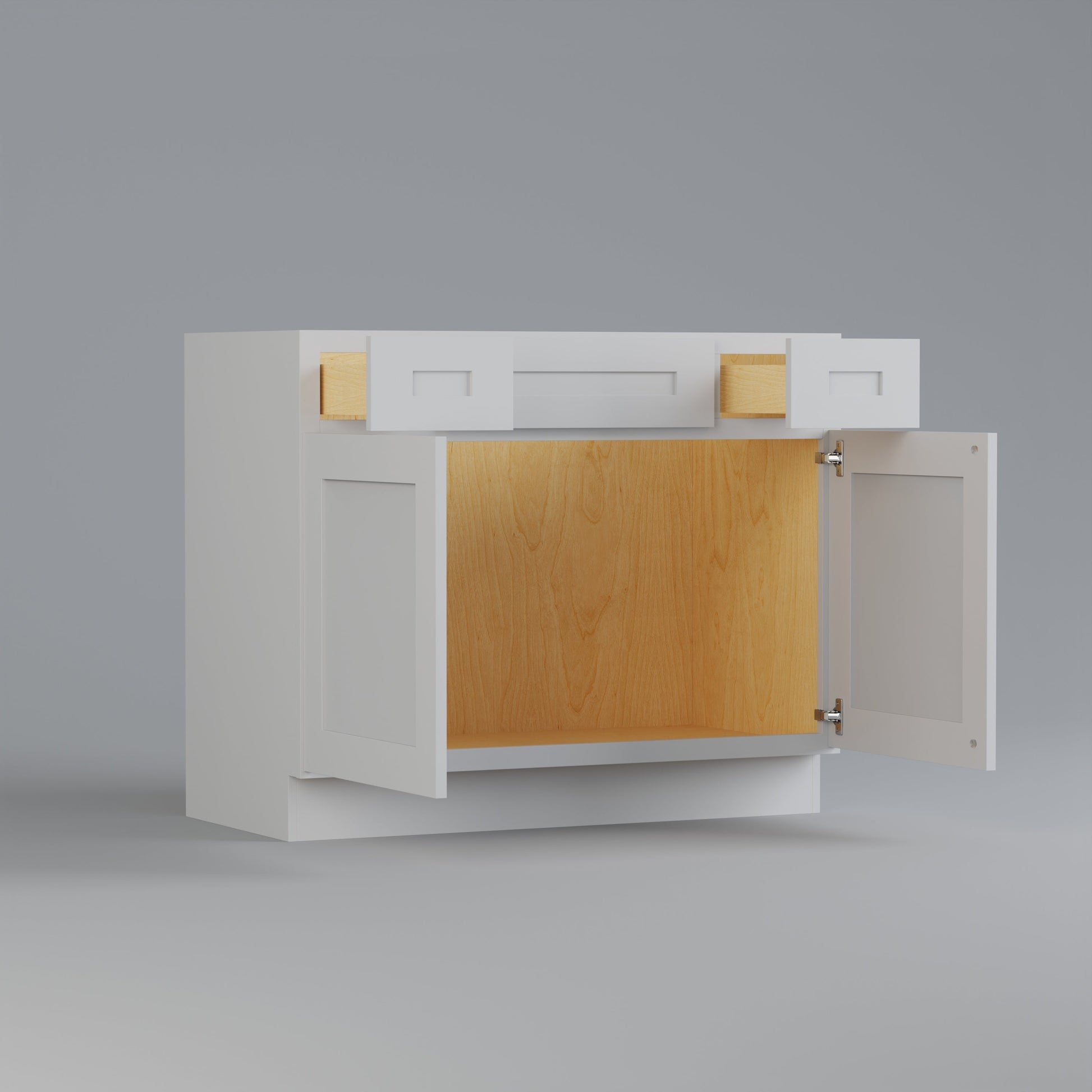  vanity sink base shaker cabinet with drawers white open