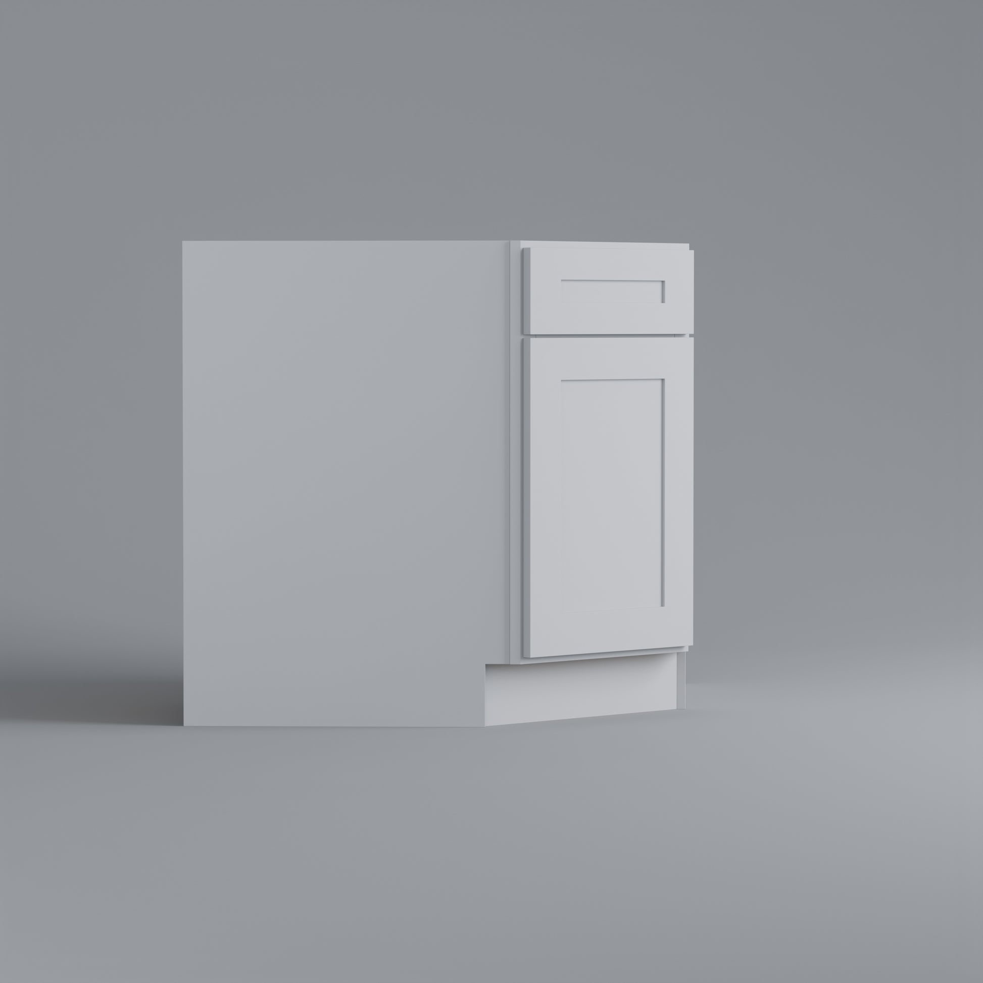 Corner sink base shaker cabinet white