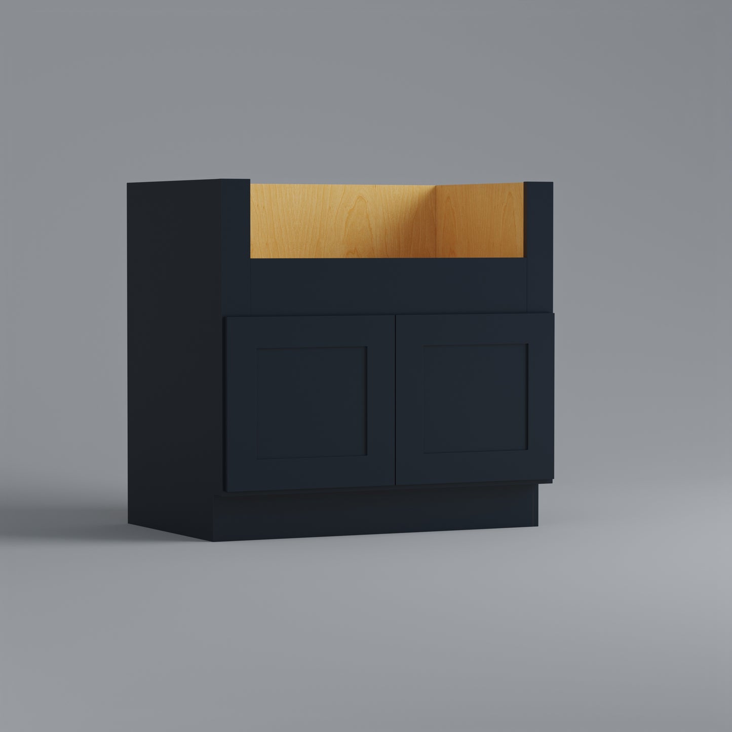 farm apron sink shaker cabinet blue