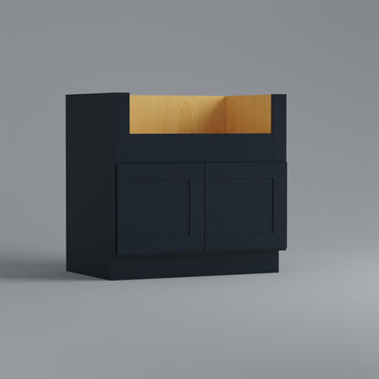 farm apron sink shaker cabinet blue