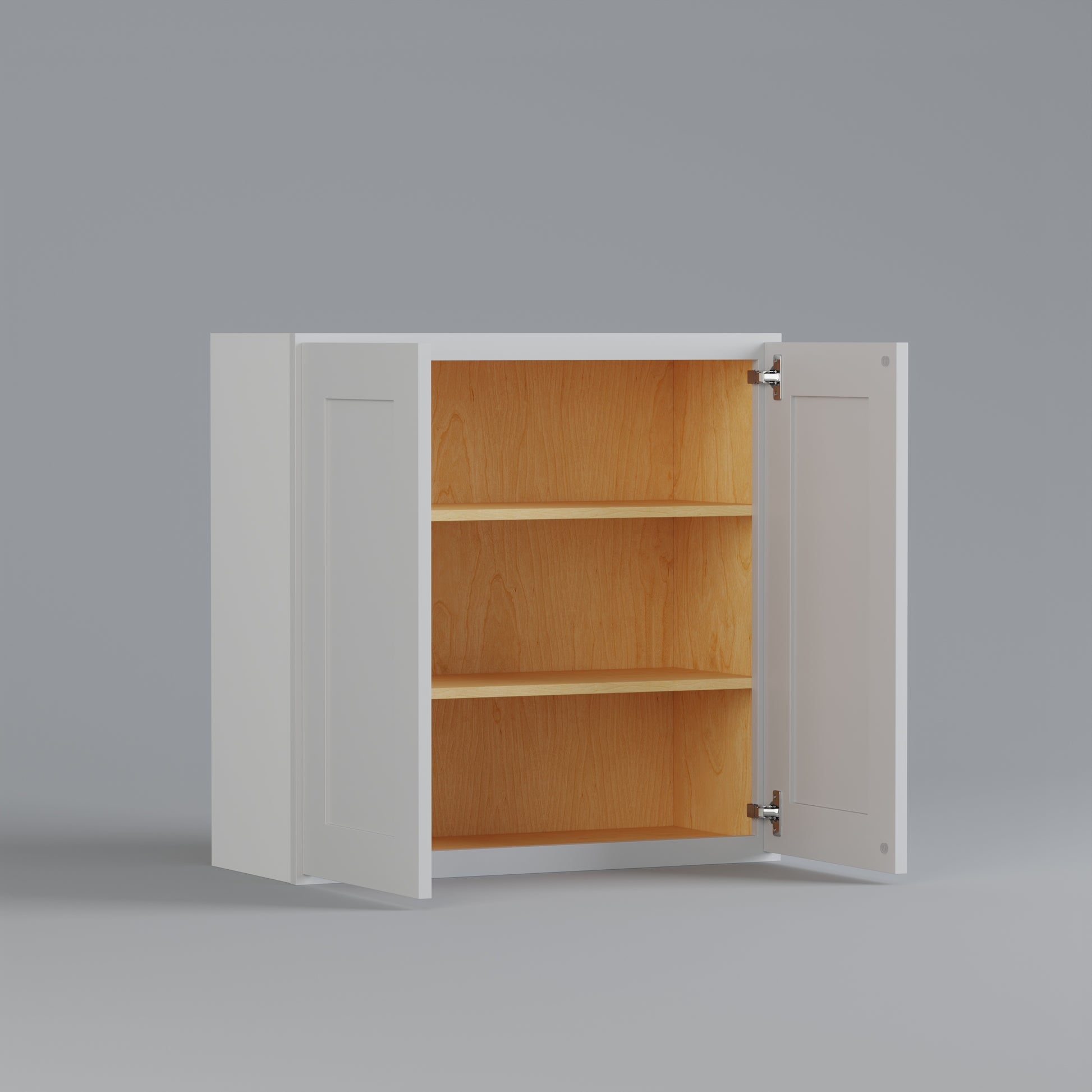 shaker wall cabinet 3030 white open